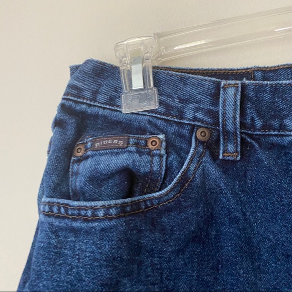 Vtg Lee Riders Petites Cutoff Distressed Denim Jean Shorts High Waist 12p USA - Picture 3 of 6